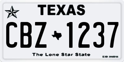 TX license plate CBZ1237