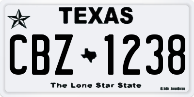 TX license plate CBZ1238