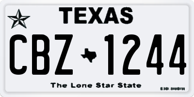 TX license plate CBZ1244