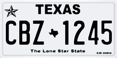 TX license plate CBZ1245