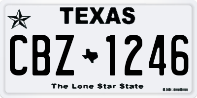 TX license plate CBZ1246