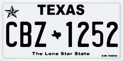 TX license plate CBZ1252