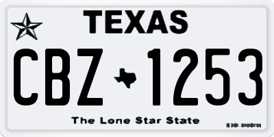 TX license plate CBZ1253