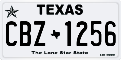 TX license plate CBZ1256