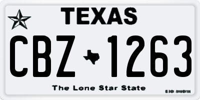 TX license plate CBZ1263
