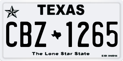 TX license plate CBZ1265