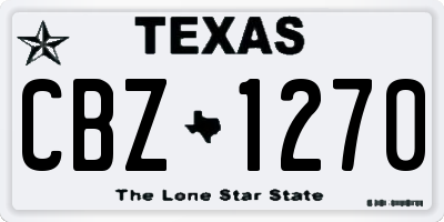 TX license plate CBZ1270