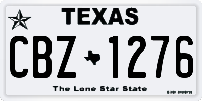TX license plate CBZ1276