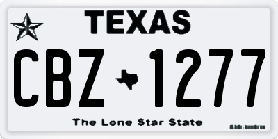 TX license plate CBZ1277