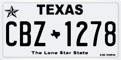 TX license plate CBZ1278