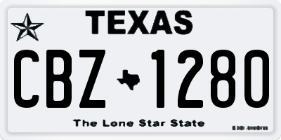 TX license plate CBZ1280