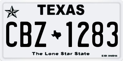 TX license plate CBZ1283