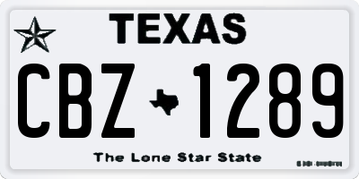 TX license plate CBZ1289