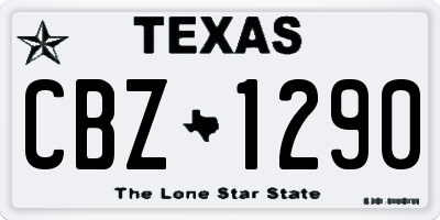 TX license plate CBZ1290