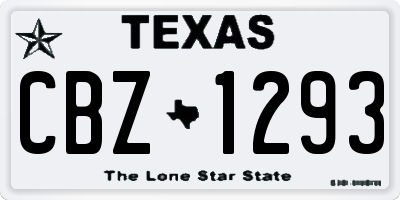 TX license plate CBZ1293