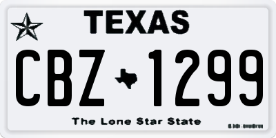 TX license plate CBZ1299