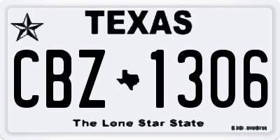 TX license plate CBZ1306