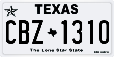 TX license plate CBZ1310
