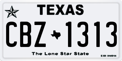 TX license plate CBZ1313