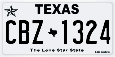 TX license plate CBZ1324