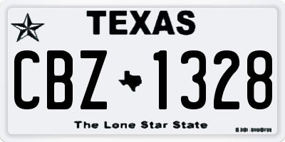 TX license plate CBZ1328