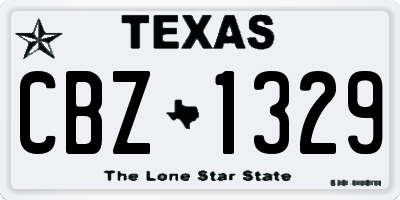 TX license plate CBZ1329