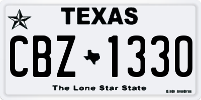 TX license plate CBZ1330
