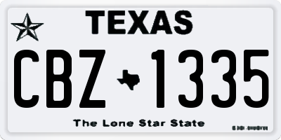 TX license plate CBZ1335