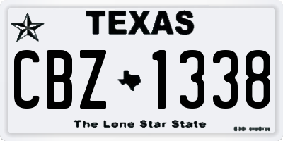 TX license plate CBZ1338