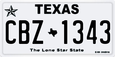 TX license plate CBZ1343