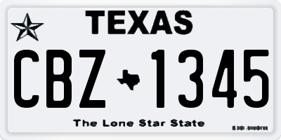 TX license plate CBZ1345