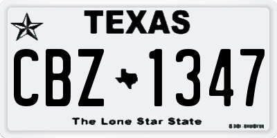 TX license plate CBZ1347