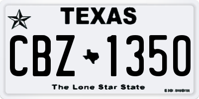 TX license plate CBZ1350