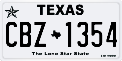 TX license plate CBZ1354