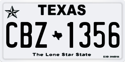TX license plate CBZ1356