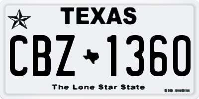 TX license plate CBZ1360
