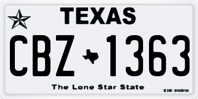 TX license plate CBZ1363