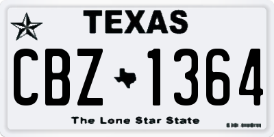 TX license plate CBZ1364