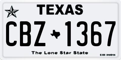 TX license plate CBZ1367