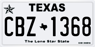 TX license plate CBZ1368