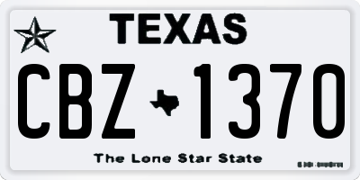 TX license plate CBZ1370