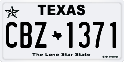 TX license plate CBZ1371