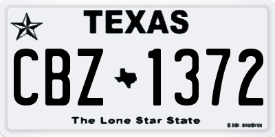 TX license plate CBZ1372