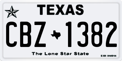 TX license plate CBZ1382