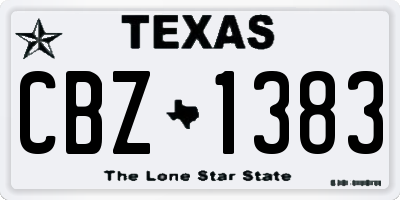 TX license plate CBZ1383
