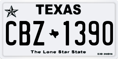 TX license plate CBZ1390