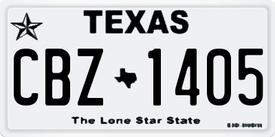 TX license plate CBZ1405