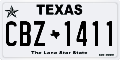 TX license plate CBZ1411