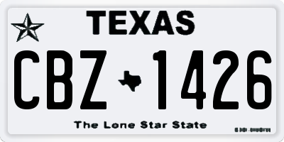 TX license plate CBZ1426