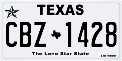 TX license plate CBZ1428